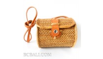 Cylinder clutch bag ata rattan grass balinese hand woven